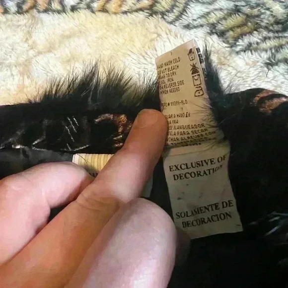 Women’s Vintage  White Stag Leopard Print Jacket with Faux Fur Trim Size M - Picture 5 of 6